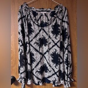 Tommy Hilfiger Navy and White Floral Blouse
